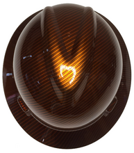 Load image into Gallery viewer, Custom Hard Hat Kandy Copper Carbon Fiber Hydro Dipped MSA V-Gard Full Brim
