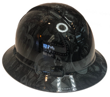 Load image into Gallery viewer, Custom Hydro Dipped Slate Gray Gambler Ridgeline Full Brim Hard Hat
