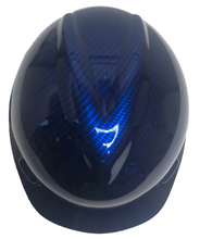 Load image into Gallery viewer, Custom Hard Hat Blue Kandy Carbon Fiber Hydro Dipped MSA V-Gard Cap Style
