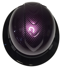 Load image into Gallery viewer, Custom Hard Hat Purple Kandy Carbon Fiber Dipped with Black Brim Full Brim Ridgeline
