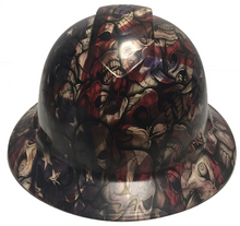 Load image into Gallery viewer, Custom Hard Hat Respect American Flags Insanity Skulls Ridgeline Full Brim
