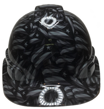 Load image into Gallery viewer, Hard Hat Ridgeline Cap Style Custom Slate Gray Puerto Rico Flags
