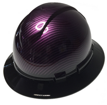 Load image into Gallery viewer, Custom Hard Hat Kandy Purple Carbon Fiber Black Brim Hydro Dipped Full Brim Ridgeline
