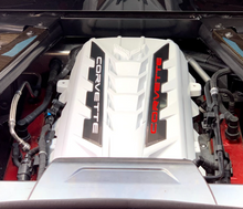 Load image into Gallery viewer, Custom Hydro Dipped 2020+ Corvette Engine Cover White With Red or White Letters

