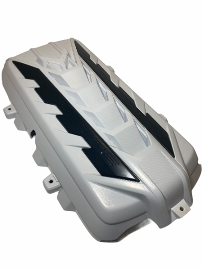 Custom Hydro Dipped 2020+ Corvette Engine Cover White With Black Out