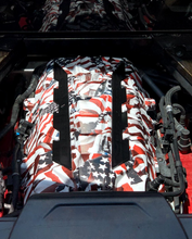 Load image into Gallery viewer, Custom Hydro Dipped 2020+ Corvette Engine Cover American Flags Matte Finish With Black Out
