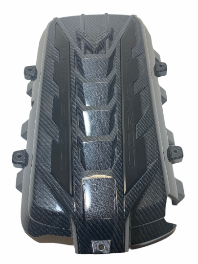 Custom Hydro Dipped 2020+ Corvette Engine Cover Sport Carbon Fiber w/black out