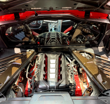 Load image into Gallery viewer, Custom Hydro Dipped 2020+ Corvette Engine Cover  Carbon Fiber With Corvette Red Letters
