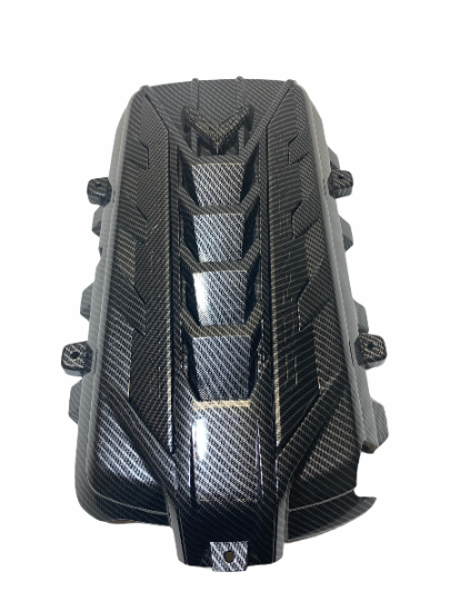 Custom Hydro Dipped 2020+ Corvette Engine Cover Carbon Fiber with Carbon Fiber Letters