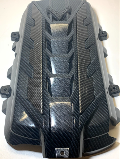 Custom Hydro Dipped 2020+ Corvette Engine Cover Sport Carbon Fiber w/carbon fiber letters