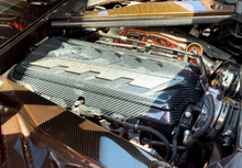 Load image into Gallery viewer, Custom Hydro Dipped 2020+ Corvette Engine Cover Sport Carbon Fiber w/carbon fiber letters
