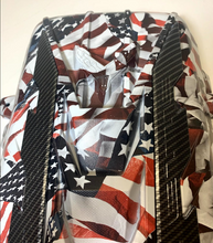 Load image into Gallery viewer, Custom Hydro Dipped 2020+ Corvette Engine Cover American Flags matte finish w/carbon fiber letters
