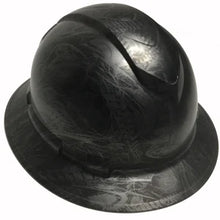 Load image into Gallery viewer, Custom Hard Hat Metallic Graphite Bio Mechanical Full Brim Ridgeline
