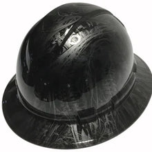 Load image into Gallery viewer, Custom Hard Hat Metallic Graphite Bio Mechanical Full Brim Ridgeline
