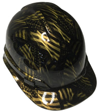 Load image into Gallery viewer, Custom Hydro Dipped Metallic Gold Negative American Flags Ridgeline Cap Style
